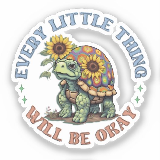 Boho Turtle Every little Thing positivity  Hippie  Sticker (Voorkant)