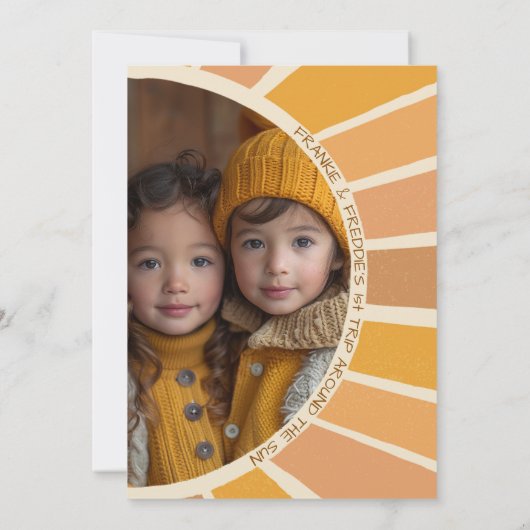 Boho tweelingen eerste reis rond zon foto 1 verjaa kaart (Achterkant)