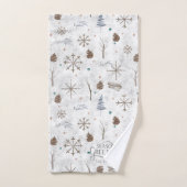 Boho Twigs & Pinecone Kerstmis ID986 Bad Handdoek (Handdoek)