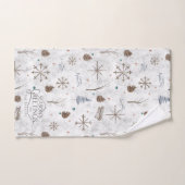 Boho Twigs & Pinecone Kerstmis ID986 Bad Handdoek (Handdoek)