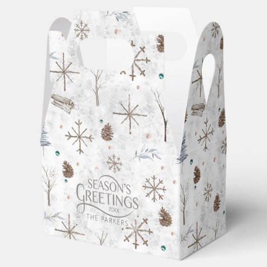 Boho Twigs & Pinecone Kerstmis ID986 Bedankdoosjes (Geopend)