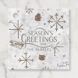 Boho Twigs & Pinecone Kerstmis ID986 Bedankjes Labels