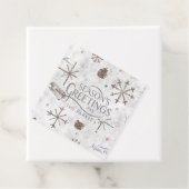 Boho Twigs & Pinecone Kerstmis ID986 Bedankjes Labels (In situ)