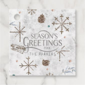 Boho Twigs & Pinecone Kerstmis ID986 Bedankjes Labels (Voorkant)