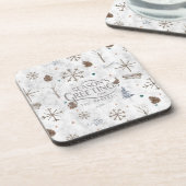 Boho Twigs & Pinecone Kerstmis ID986 Bier Onderzetter (Linkerzijde)