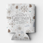 Boho Twigs & Pinecone Kerstmis ID986 Blikjeskoeler (Achterkant)