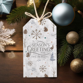 Boho Twigs & Pinecone Kerstmis ID986 Cadeaulabel