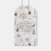 Boho Twigs & Pinecone Kerstmis ID986 Cadeaulabel (Voorkant)