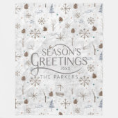 Boho Twigs & Pinecone Kerstmis ID986 Fleece Deken (Voorkant)