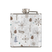 Boho Twigs & Pinecone Kerstmis ID986 Heupfles (Achterkant)