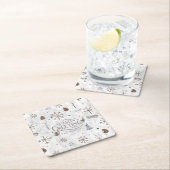 Boho Twigs & Pinecone Kerstmis ID986 Kartonnen Onderzetters (Insitu)