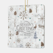 Boho Twigs & Pinecone Kerstmis ID986 Keramisch Ornament (Links)