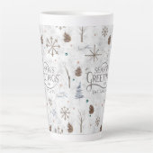 Boho Twigs & Pinecone Kerstmis ID986 Latte Mok (Voorkant)