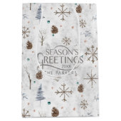 Boho Twigs & Pinecone Kerstmis ID986 Medium Cadeauzakje (Voorkant)