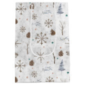 Boho Twigs & Pinecone Kerstmis ID986 Medium Cadeauzakje (Achterkant)