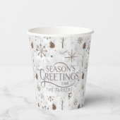 Boho Twigs & Pinecone Kerstmis ID986 Papieren Bekers (Achterkant)