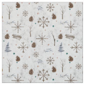 Boho Twigs & Pinecone Kerstmis ID986 Stof (Swatch)