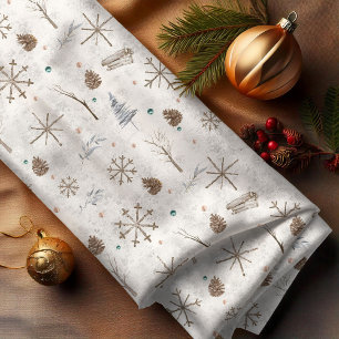 Boho Twigs & Pinecone Kerstmis ID986 Stof