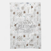 Boho Twigs & Pinecone Kerstmis ID986 Theedoek (Verticaal)