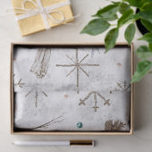 Boho Twigs & Pinecone Kerstmis ID986 Tissuepapier (Geschenk)