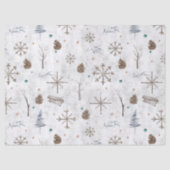 Boho Twigs & Pinecone Kerstmis ID986 Tissuepapier (Voorkant)