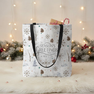 Boho Twijgen & Denneappel Kerstmis ID986 Tote Bag