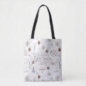 Boho Twijgen & Denneappel Kerstmis ID986 Tote Bag (Voorkant)