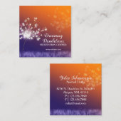 Boho Twilight Dandelions Meditation Center Vierkante Visitekaartje (Voorkant / Achterkant)