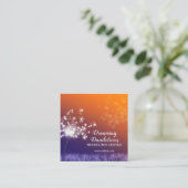 Boho Twilight Dandelions Meditation Center Vierkante Visitekaartje (Staand voorkant)
