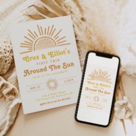Boho Twin Invitations | Tweemaal daagse uitnodigin Kaart