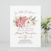 Boho Twin Pink en White Pumpkin Baby shower Kaart (Staand voorkant)