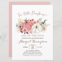 Boho Twin Pink en White Pumpkin Baby shower