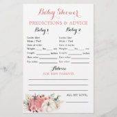 Boho Twin roze en witte pompoen Baby shower Kaart (Voorkant)