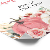 Boho Twin Roze Wit Pompoen Baby shower Hoeveel Poster (Hoek)