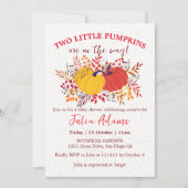 Boho Twins Kleine Herfst Pompoenen Baby Shower Kaart (Voorkant)