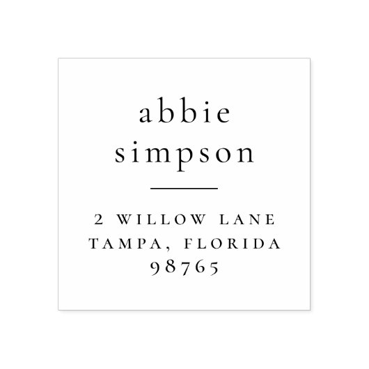 Boho Typografie Naam Naam Naam Naam Retouradres Rubberstempel (Afrduk)