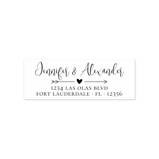 Boho Typografie Script Bruiloft Retouradres Zelfinktende Stempel (Design)