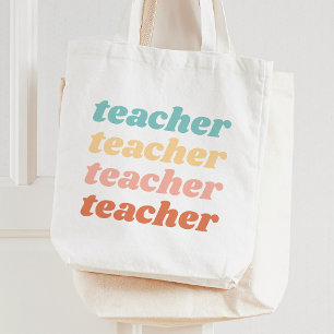 Boho Typographic Teacher Appreciation Tote Bag