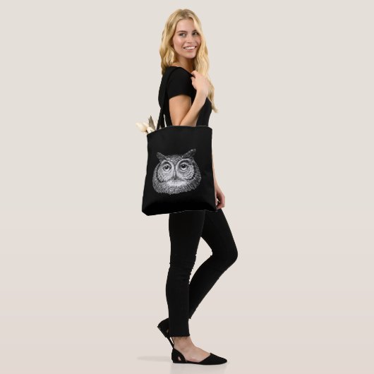 Boho Uil Design Tote Bag (Op model)