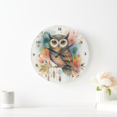 Boho Uil Grote Wandklok (Huis)