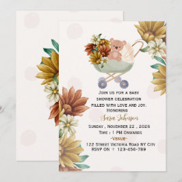 Boho Uitnodiging voor Baby Shower Bewerkbare Templ