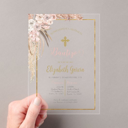 Boho uitnodiging voor doop (Insitu (Draagbaar))