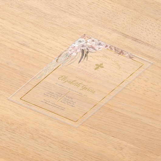 Boho uitnodiging voor doop (Laagn)