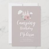 Boho uitnodiging voor verjaardagsfeestje met kampv (Voorkant)
