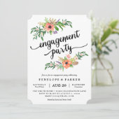 Boho uitnodiging voor verlovingsfeest (Staand voorkant)