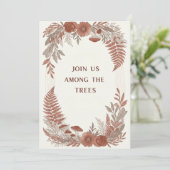 Boho uitnodigingskaart voor bosbruiloft kaart (Staand voorkant)