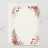 Boho uitnodigingskaart voor bosbruiloft kaart (Achterkant)