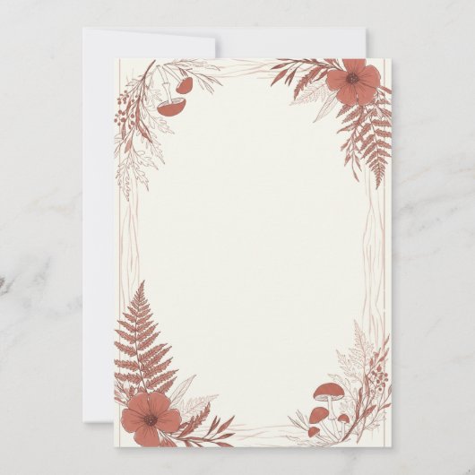 Boho uitnodigingskaart voor bosbruiloft kaart (Achterkant)