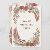 Boho uitnodigingskaart voor bosbruiloft kaart (Voorkant / Achterkant)