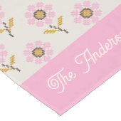 Boho Ukrainian Folk Cross Stitch Floral Korte Tafelloper (Hoek)